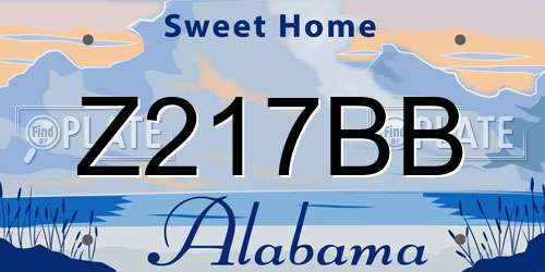 Z217BB Alabama License Plate