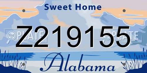 Z219155 Alabama License Plate
