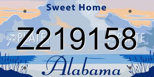 Z219158 Alabama License Plate