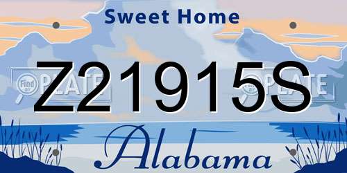 Z21915S Alabama License Plate