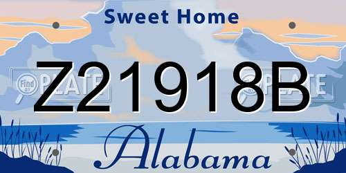 Z21918B Alabama License Plate