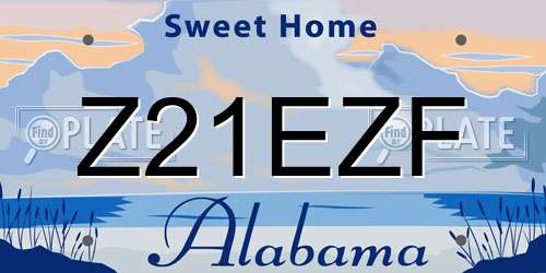 Z21EZF Alabama License Plate