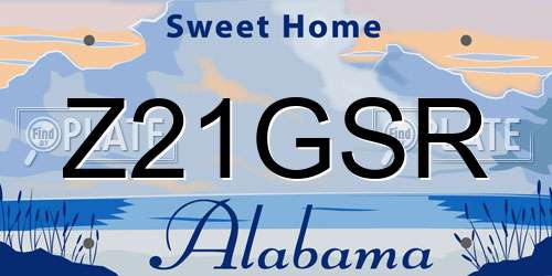 Z21GSR Alabama License Plate