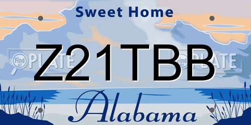 Z21TBB Alabama License Plate