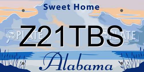 Z21TBS Alabama License Plate