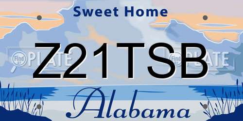 Z21TSB Alabama License Plate