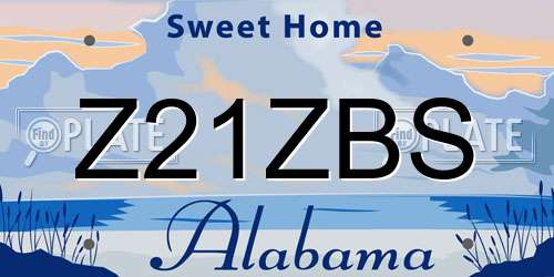Z21ZBS Alabama License Plate
