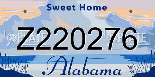 Z220276 Alabama License Plate