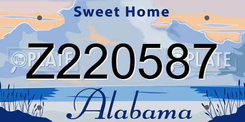 Z220587 Alabama License Plate