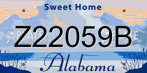 Z22059B Alabama License Plate