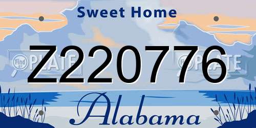Z220776 Alabama License Plate