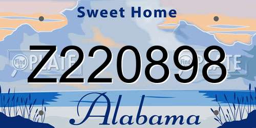 Z220898 Alabama License Plate
