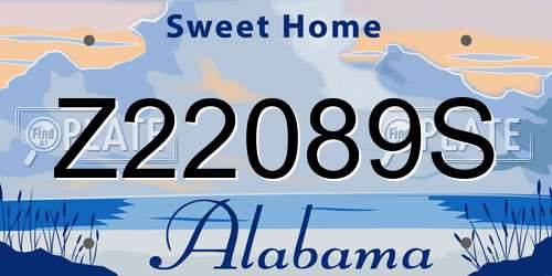 Z22089S Alabama License Plate