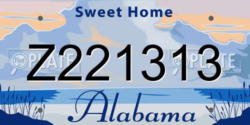 Z221313 Alabama License Plate