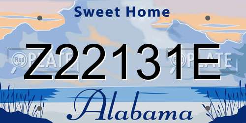 Z22131E Alabama License Plate