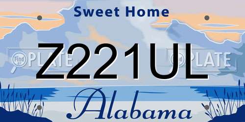 Z221UL Alabama License Plate
