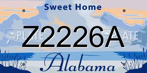Z2226A Alabama License Plate