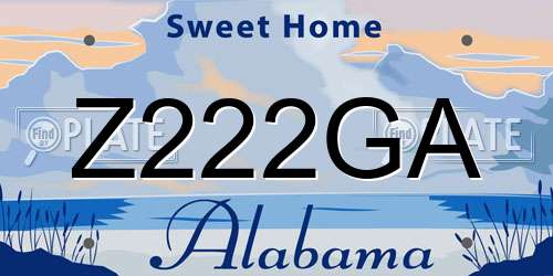 Z222GA Alabama License Plate