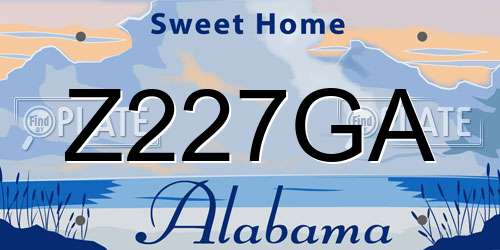 Z227GA Alabama License Plate
