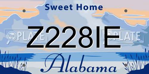 Z228IE Alabama License Plate