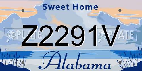 Z2291V Alabama License Plate