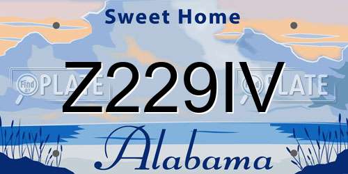 Z229IV Alabama License Plate