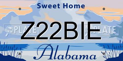 Z22BIE Alabama License Plate