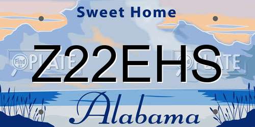Z22EHS Alabama License Plate