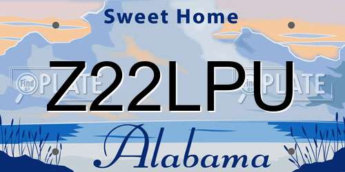 Z22LPU Alabama License Plate