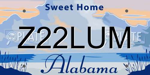 Z22LUM Alabama License Plate