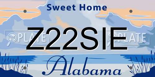 Z22SIE Alabama License Plate