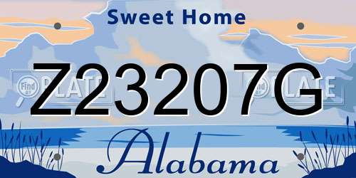 Z23207G Alabama License Plate