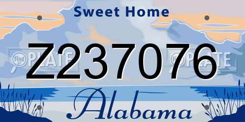 Z237076 Alabama License Plate