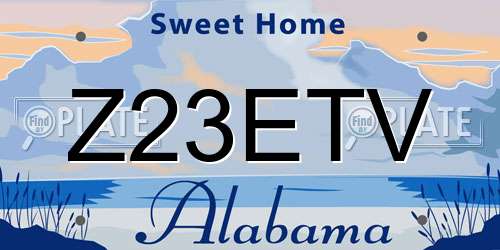 Z23ETV Alabama License Plate
