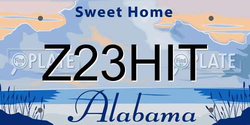 Z23HIT Alabama License Plate