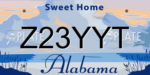 Z23YYT Alabama License Plate