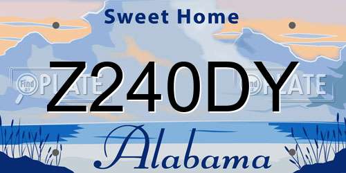 Z240DY Alabama License Plate