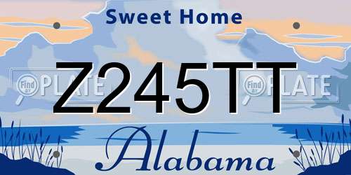 Z245TT Alabama License Plate