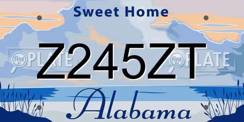 Z245ZT Alabama License Plate