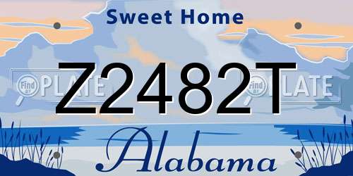 Z2482T Alabama License Plate