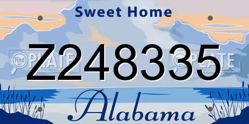 Z248335 Alabama License Plate