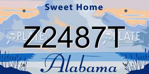 Z2487T Alabama License Plate