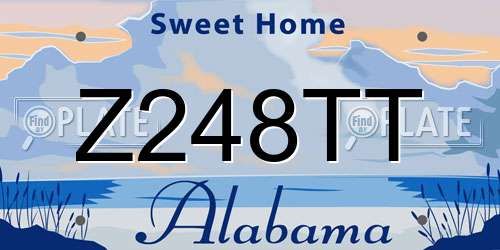 Z248TT Alabama License Plate