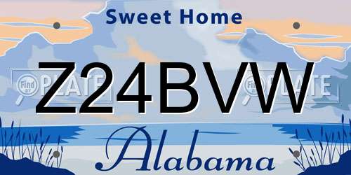 Z24BVW Alabama License Plate