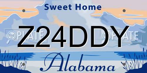 Z24DDY Alabama License Plate