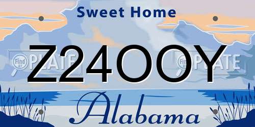 Z24OOY Alabama License Plate