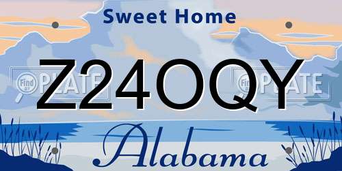 Z24OQY Alabama License Plate