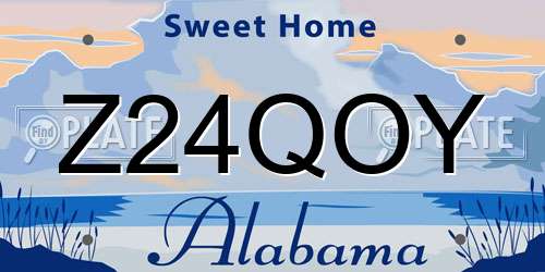 Z24QOY Alabama License Plate