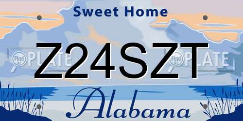 Z24SZT Alabama License Plate