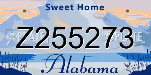 Z255273 Alabama License Plate